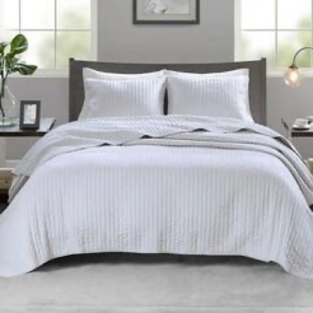 Madison Park White Jaxson Twin Quilt (1)